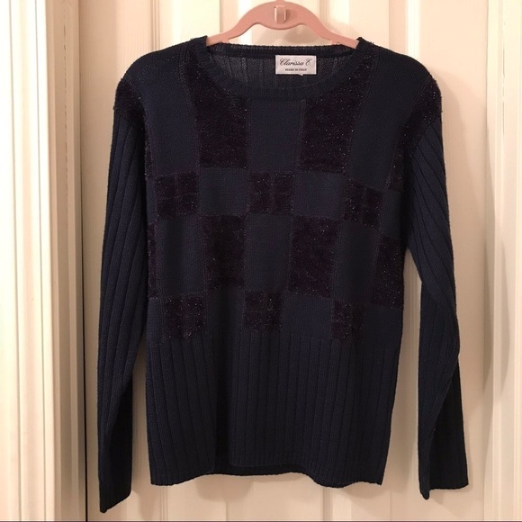 Beautiful luxe Italian navy sparkle sweater - Picture 5 of 10